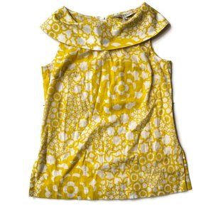 Trina Turk Yellow floral cap sleeve blouse